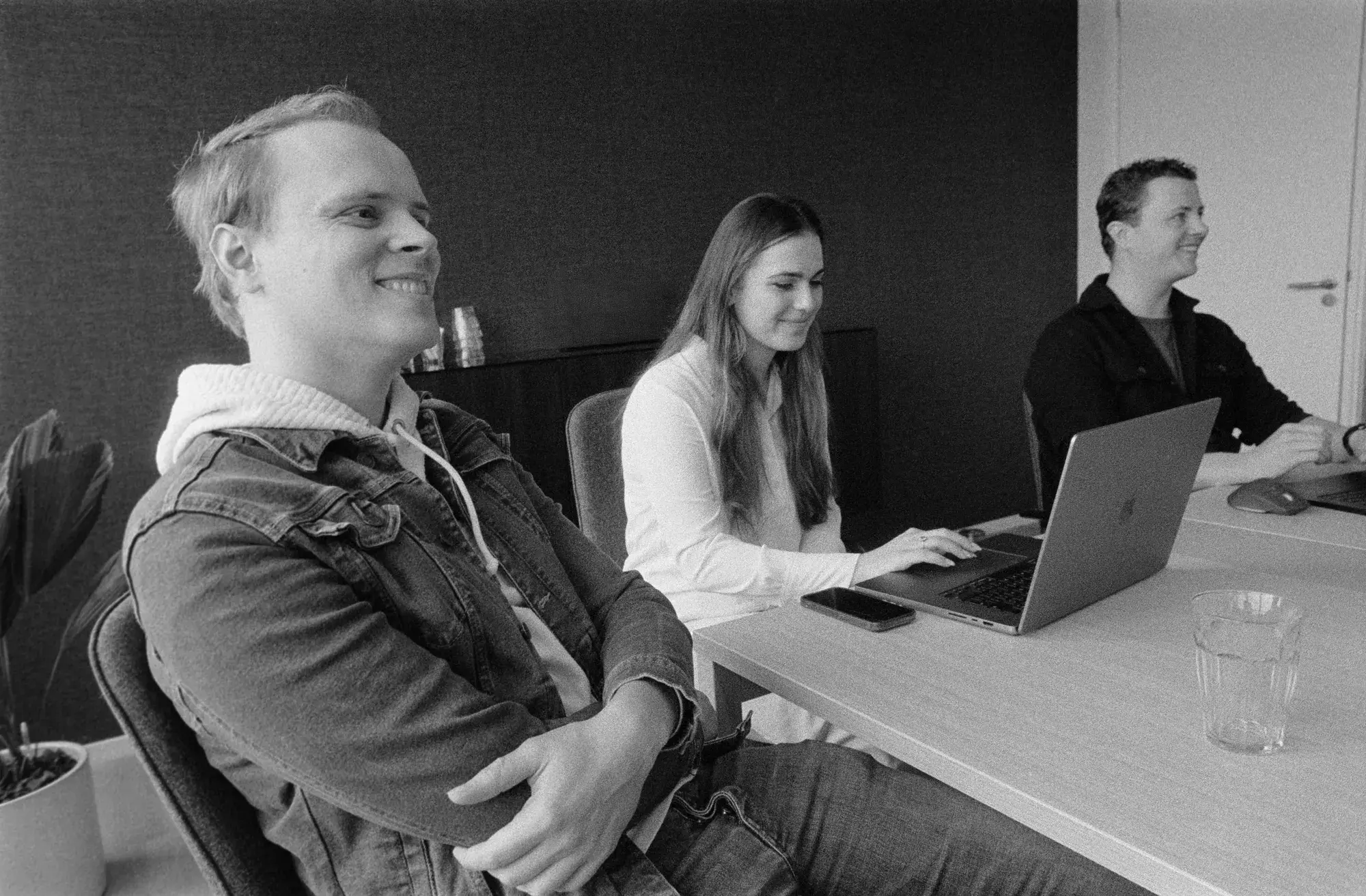 Three colleagues in a meeting